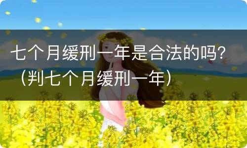 七个月缓刑一年是合法的吗？（判七个月缓刑一年）