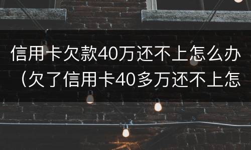 信用卡欠款40万还不上怎么办（欠了信用卡40多万还不上怎么办）