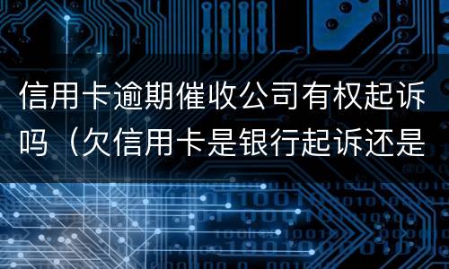 信用卡逾期催收公司有权起诉吗（欠信用卡是银行起诉还是催收公司起诉）