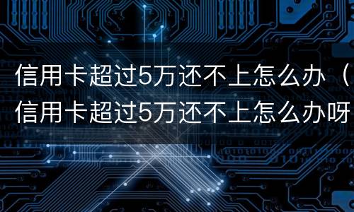 信用卡超过5万还不上怎么办（信用卡超过5万还不上怎么办呀）
