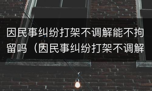 因民事纠纷打架不调解能不拘留吗（因民事纠纷打架不调解能不拘留吗怎么办）