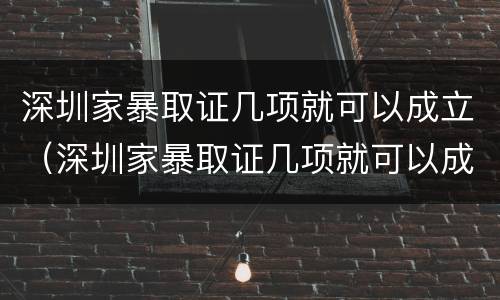 深圳家暴取证几项就可以成立（深圳家暴取证几项就可以成立了）