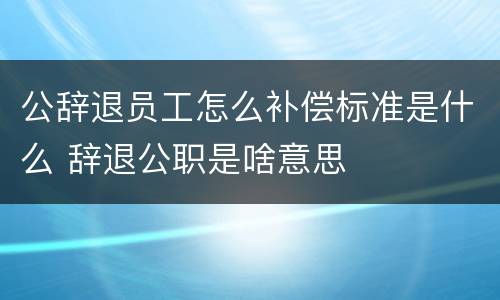 公辞退员工怎么补偿标准是什么 辞退公职是啥意思