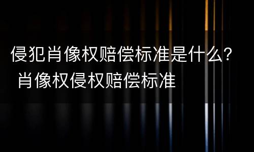 侵犯肖像权赔偿标准是什么？ 肖像权侵权赔偿标准