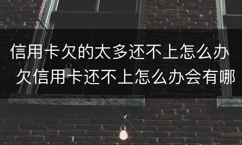 信用卡欠的太多还不上怎么办 欠信用卡还不上怎么办会有哪些后果