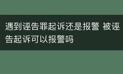 遇到诬告罪起诉还是报警 被诬告起诉可以报警吗
