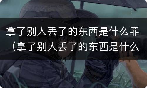 拿了别人丢了的东西是什么罪（拿了别人丢了的东西是什么罪名）