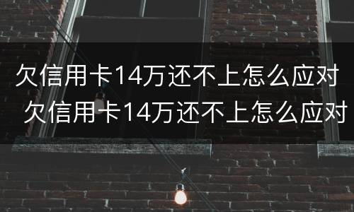 欠信用卡14万还不上怎么应对 欠信用卡14万还不上怎么应对他