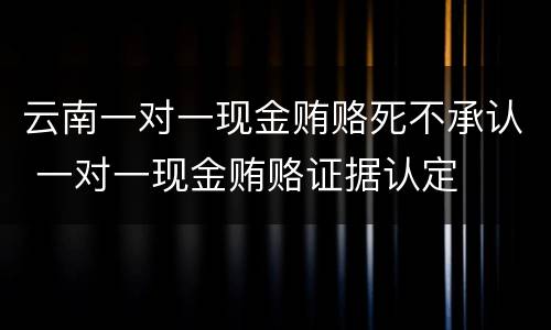云南一对一现金贿赂死不承认 一对一现金贿赂证据认定