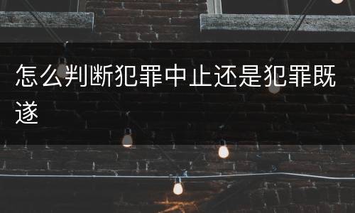 怎么判断犯罪中止还是犯罪既遂