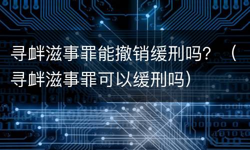 寻衅滋事罪能撤销缓刑吗？（寻衅滋事罪可以缓刑吗）