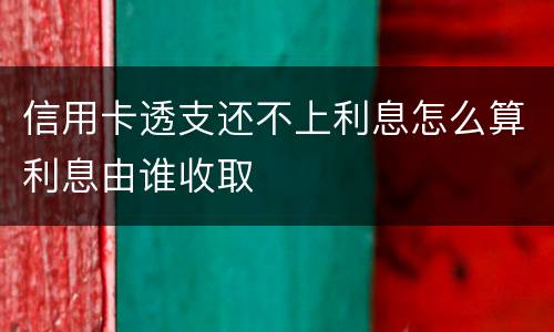 信用卡透支还不上利息怎么算利息由谁收取