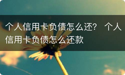 个人信用卡负债怎么还？ 个人信用卡负债怎么还款