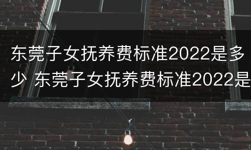 东莞子女抚养费标准2022是多少 东莞子女抚养费标准2022是多少呢