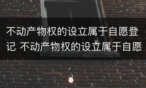 不动产物权的设立属于自愿登记 不动产物权的设立属于自愿登记错误在哪里