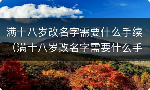 满十八岁改名字需要什么手续（满十八岁改名字需要什么手续费）