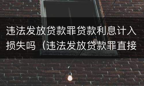 违法发放贷款罪贷款利息计入损失吗（违法发放贷款罪直接经济损失）