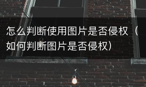 怎么判断使用图片是否侵权（如何判断图片是否侵权）