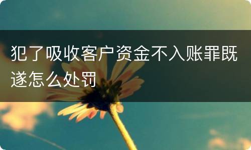 犯了吸收客户资金不入账罪既遂怎么处罚