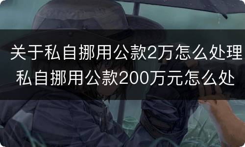 关于私自挪用公款2万怎么处理 私自挪用公款200万元怎么处理