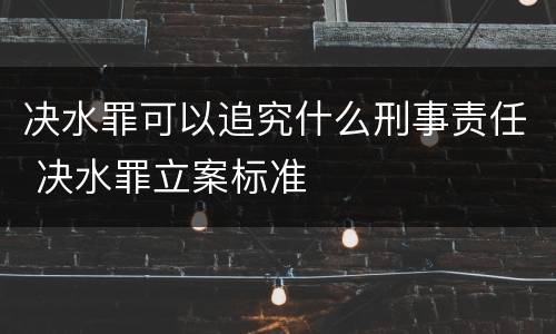 决水罪可以追究什么刑事责任 决水罪立案标准