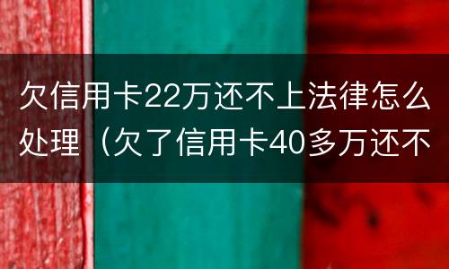 欠信用卡22万还不上法律怎么处理（欠了信用卡40多万还不上怎么办）