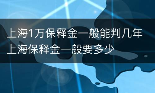 上海1万保释金一般能判几年 上海保释金一般要多少