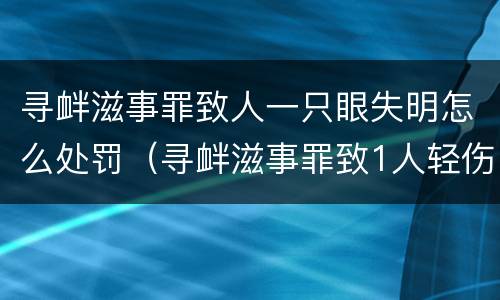 寻衅滋事罪致人一只眼失明怎么处罚（寻衅滋事罪致1人轻伤）