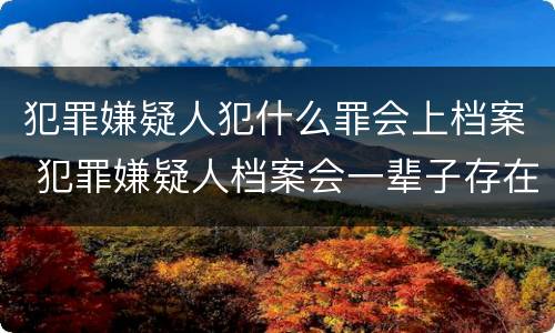 犯罪嫌疑人犯什么罪会上档案 犯罪嫌疑人档案会一辈子存在吗?