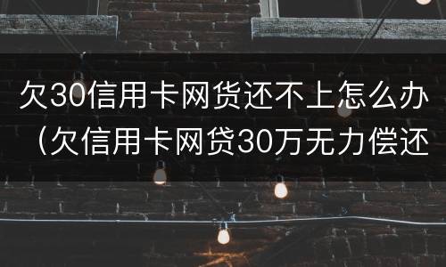 欠30信用卡网货还不上怎么办（欠信用卡网贷30万无力偿还怎么办）