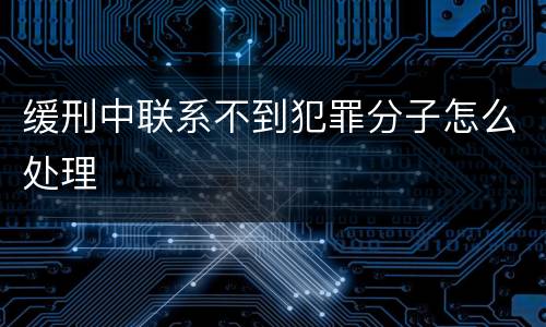 缓刑中联系不到犯罪分子怎么处理