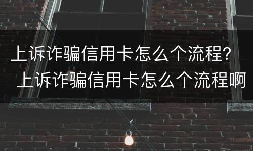 上诉诈骗信用卡怎么个流程？ 上诉诈骗信用卡怎么个流程啊