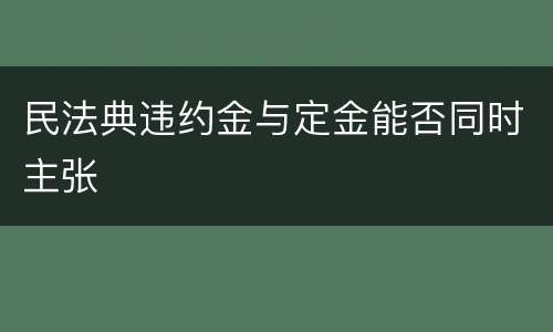 民法典违约金与定金能否同时主张