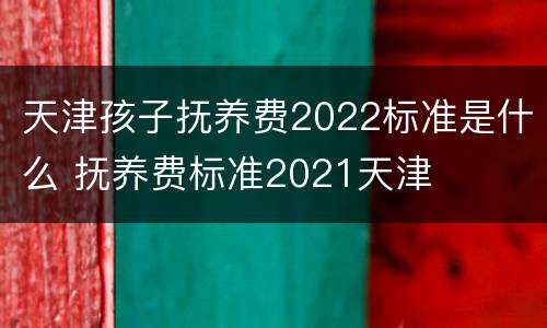 天津孩子抚养费2022标准是什么 抚养费标准2021天津