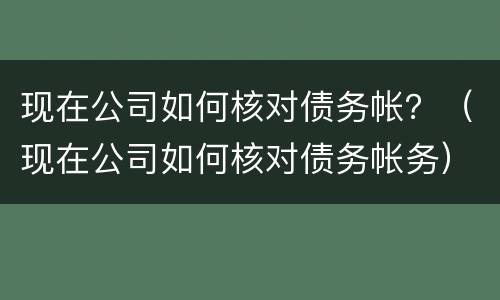 现在公司如何核对债务帐？（现在公司如何核对债务帐务）