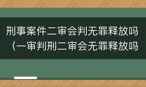 刑事案件二审会判无罪释放吗（一审判刑二审会无罪释放吗）