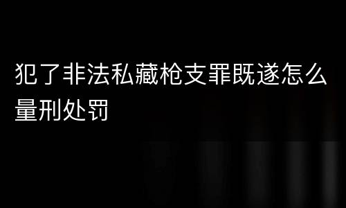 犯了非法私藏枪支罪既遂怎么量刑处罚