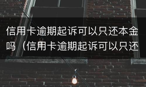 信用卡逾期起诉可以只还本金吗（信用卡逾期起诉可以只还本金吗法院）