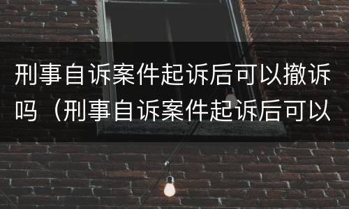 刑事自诉案件起诉后可以撤诉吗（刑事自诉案件起诉后可以撤诉吗怎么办）