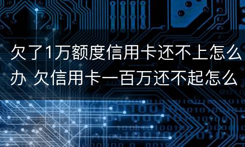 欠了1万额度信用卡还不上怎么办 欠信用卡一百万还不起怎么办