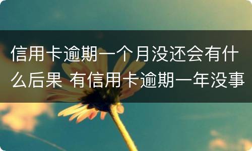 信用卡逾期一个月没还会有什么后果 有信用卡逾期一年没事的吗