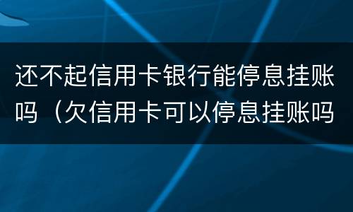 还不起信用卡银行能停息挂账吗（欠信用卡可以停息挂账吗）