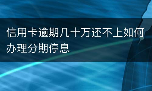 信用卡逾期几十万还不上如何办理分期停息