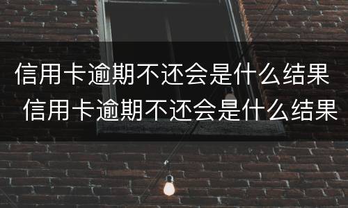 信用卡逾期不还会是什么结果 信用卡逾期不还会是什么结果呢