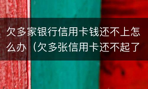 欠多家银行信用卡钱还不上怎么办（欠多张信用卡还不起了怎么办）
