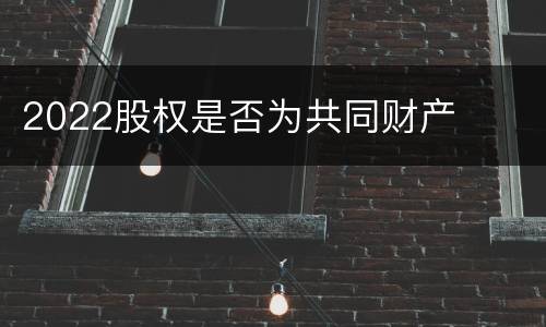 2022股权是否为共同财产