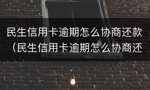 民生信用卡逾期怎么协商还款（民生信用卡逾期怎么协商还款流程）