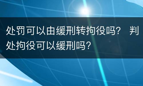 处罚可以由缓刑转拘役吗？ 判处拘役可以缓刑吗?