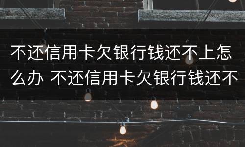 不还信用卡欠银行钱还不上怎么办 不还信用卡欠银行钱还不上怎么办呢