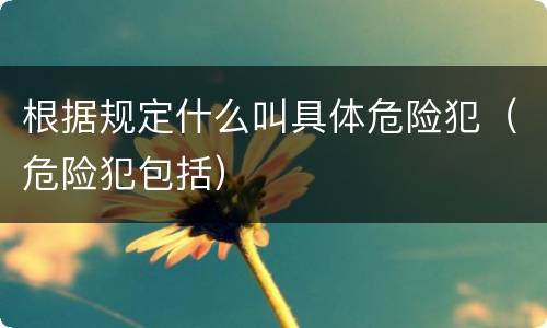 根据规定什么叫具体危险犯（危险犯包括）